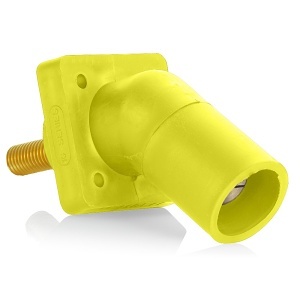 Leviton 16R29-1UY Male Panel Mount Receptacle, 1.125"L Threaded Stud Termination