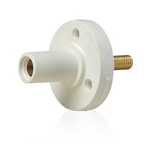 Leviton 15R22-1UW 15 Series Female Receptacle, #8 - #2 AWG, 0.75" Threaded Stud, White