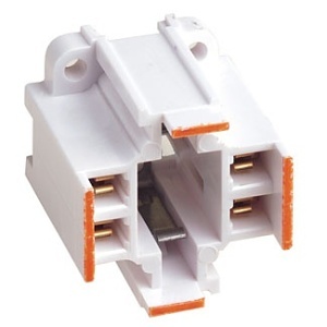 Leviton 26725-413 Compact Fluorescent Lampholder, 4-Pin G24q-3/GX24q-3 Base, 26W/32W, Vertical Mount, White