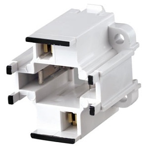 Leviton 26725-201 10mm Compact Fluorescent Lampholder, G24d-1 Base, Vertical, Bottom Snap-In, 2-Pin, Black