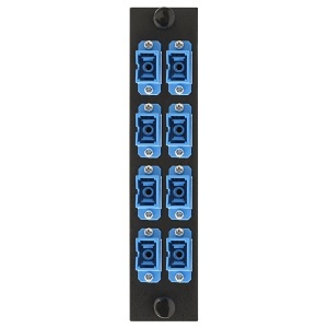 Hubbell FSPNSCSS8 Fiber Adapter Panel, 8 Ports, 8 SC Simplex Zirconia, Blue