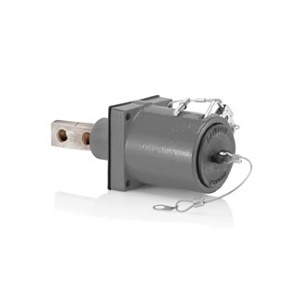 Leviton 49FR2-XGY 49 Series Single Pole Female 45° Receptacle with Double-Hole Bus Bar, 1135A, 1000V, Industrial Grade, Gray