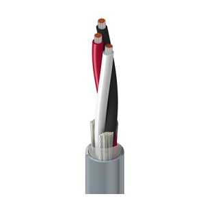 Belden 94930605000 18AWG 1-Triad Stranded TC High Performance Instrumentation Cable, PLTC, PVC Outer Jacket, PVC Insulation E1 Color Code, Chrome