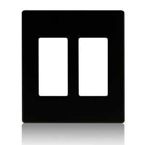 Leviton AWP00-20E Renoir II Wallplate, 2-Gang, Black