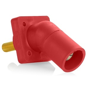 Leviton 16R29-1UR 16 Series 2 - 4/0AWG Taper Nose Cam-Type Male Panel Mount Receptacle, 45-Degree, 1.125" Threaded Stud
