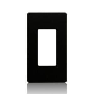 Leviton AWP0F-10E Renoir II Wallplate, Single Gang, Black