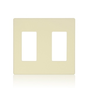 Leviton AWP0F-20I Renoir II Wallplate, 2-Gang, Ivory