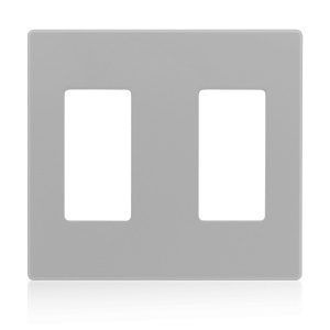 Leviton AWP0F-20G Renoir II Wallplate, 2-Gang, Gray