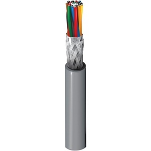 Belden 98350601000 9835 Series 10-Pair 24 AWG Low Capacitance Computer Cable with Overall Foil and Braid Shield, 1000', Chrome