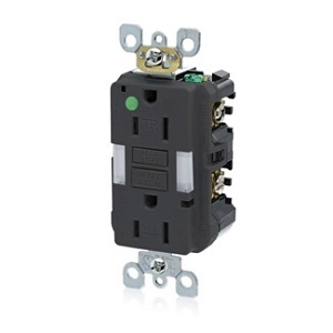 Leviton GFNL1-HGE 15A SmartlockPro GFCI Receptacle / Outlet, Hospital Grade, T Amper-Resistant, Black