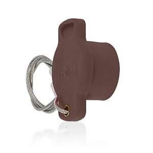 Leviton 18P22-UH 18 Series Single Pole Female Protective Cap, Ball Nose, Brown