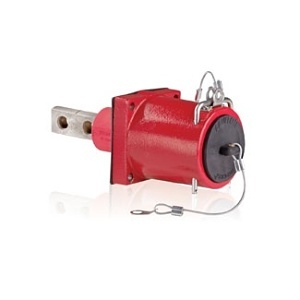 Leviton 49MR2-CR 49 Series Male Receptacle with Double Hole Bus Bar, 313-777 MCM, 1000V, 1135A Max, Red