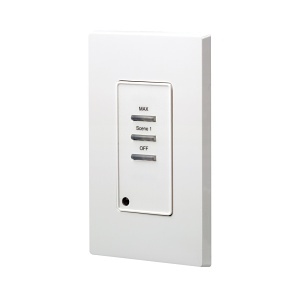 Leviton D42P1-M0W Dimensions D4200 Remote Station for Commercial Lighting Control Systems, Scene/MAX/OFF, Push Button, Light Switch