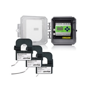 Leviton 41OUB-2B VerifEye 4100 Series Bi-Directional Submeter with 3-Phase/3-Wire/4-Wire and Outdoor Enclosure, (3) Split Core Current Transformers, 200A