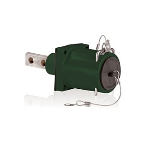Leviton 49MR2-CG 49 Series Male Receptacle, 313-777 MCM, Double Hole Bus Bar, Green