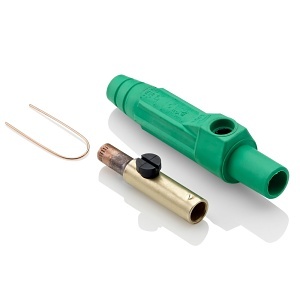 Leviton 15D24-UG 15 Series Cam-Type Female Plug, 8-4AWG, Crimp Tube Termination, Green