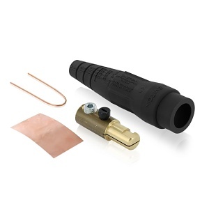 Leviton 18D21-UE 18 Series Cam-Type Male Plug Ball Nose Single Set Screw Termination #2–2/0 AWG 300A, Black