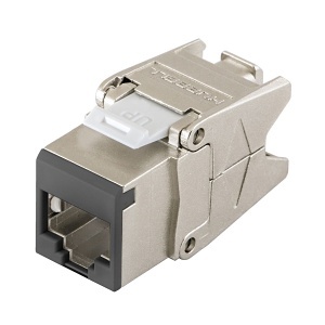 Hubbell HJS6ABK24 CAT6a Shielded Jack with Cobra-Lock Termination, Black