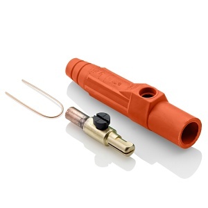 Leviton 15D23-UO Male Detachable Plug Tap Nose CRI Crimped 8-4, Orange