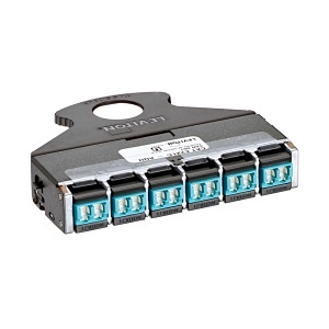 Leviton E2XLC-SAQ Duplex LC Shut Adapter Plate, 12", Aqua
