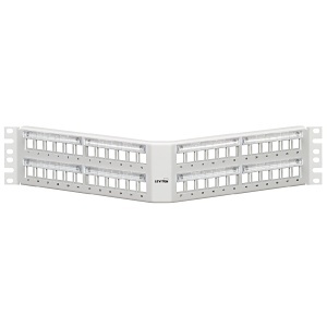 Leviton 49256-W8M 48 Port 2U Angle Quick Panel with Magnetic Lens, White