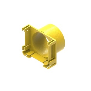 Leviton S2END-OUT 2x2 End Cap (1x50mm Dia Opening), Yellow
