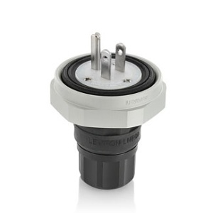 Leviton LNR80-1E Power Plug, NEMA 5-15, 15A, 125V, 2 Poles and Ground, 3-Wire Configuration