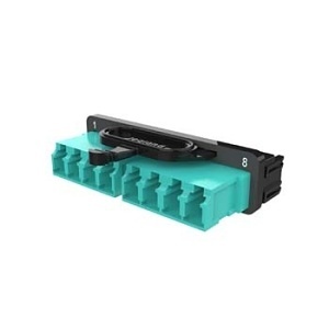 Ortronics HD8FP-LCQ08LC Fiber Optic Patch Panel, Adapter Panel BAS8 2 LC Quad Aqua