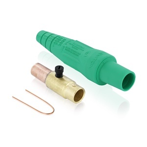 Leviton 16D37-UG Female Detachable Plug Taper Nose 3/0-4/0, Green