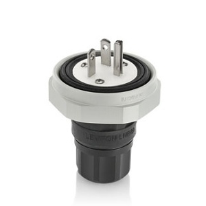 Leviton LNR80-4E Connectors, EB Plug NEMA 6-20P 20A-250V 2P 3W GRND