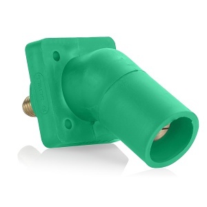 Leviton 16R29-UG 16 Series Male Receptacle, 45-Degree, #2-4/0AWG, 0.75" Threaded Stud, Green