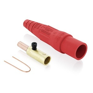 Leviton 16D28-UR Male Detach Plug, Tapered Nose, Size 3/0-4/0, Red