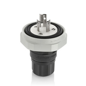 Leviton LNR80-6E Connectors, EB LCK PLG NEMA L6-15P15A250V 2P 3W GRND