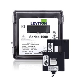 Leviton 1O240-4W Series 1000 Outdoor Submeter, 1-Phase 3-Wire, Max 400A, Split Core Current Transformer Electric Meter Kit, 240V