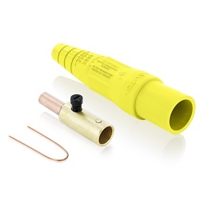 Leviton 16D28-UY Male Detach Plug Taper Nose 3/0-4/0, Yellow