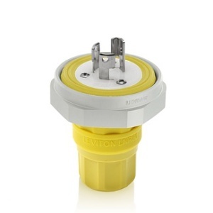 Leviton LNR80-7Y Connectors, YL LCK PLG NEMA L7-15P 15A 277V 2P 3W GRND
