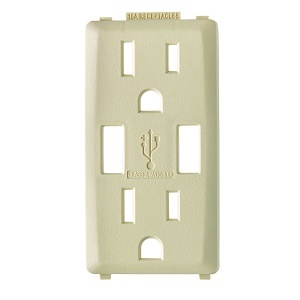 Leviton RKAA1-NS RENU USB Charger / Tamper-Resistant GFCI Receptacle Faceplate, 15A, Navajo Sand