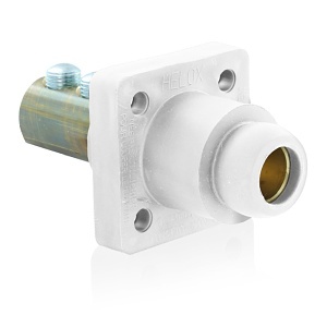 Leviton 18R24-UW 18 Series Cam-Type Female Panel Mount Receptacle, 90-Degree, 400A, 600V, White