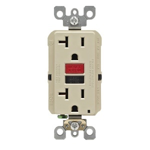 Leviton GFNT2-RI 20A SmartlockPro GFCI Receptacle / Outlet with Black Test Button and Red Reset Button