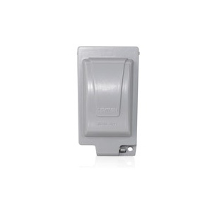 Leviton IUM1V-GY 1-Gang Weatherproof Cover, Aluminum, Gray