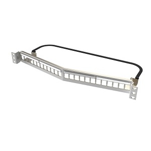 Ortronics PHAHDJSU24-W Clarity 24-Port Shielded High Density Jack Unloaded Angled Panel, 1U, White
