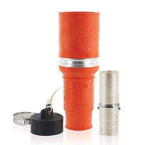 Leviton 49F64-O Rhino-Hide 49 Series Single Pole Female Connector, 646 MCM, Orange