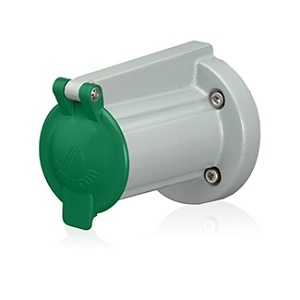 Leviton 17S31-G Receptacle Cover with Snap Back Lid for 17/19/22R22/22R23 Series, Green