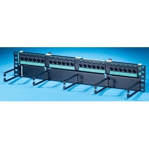 Ortronics PHD5E6U24HM Network Patch Panel, 24-Port, Hinged, Supports CAT5E/110 Connectivity, Black