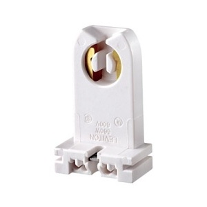 Leviton 13359-N Standard Fluorescent Lampholder, Medium Base, Bi-Pin, Captive Nut Screws, 660W-600V, White