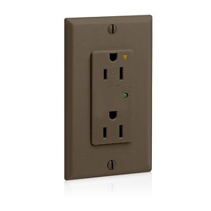 Leviton 5280-IG Decora Plus Surge Protective Isolated Ground Duplex Receptacle Outlet, Commercial Grade, 2-Pole, 3-Wire, 15A, 125V, NEMA 5-15R, Brown