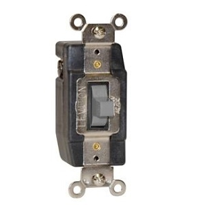 Leviton 1081-GY Specialty Switch, Toggle, SPDT, Center Off, Momentary Contact, 3A, 24V, Gray