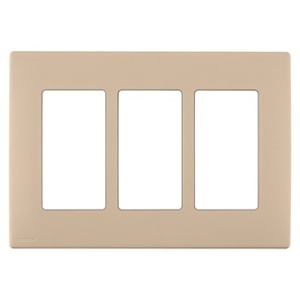 Leviton REWP3-DT Renu 3-Gang Snap-On Wall Plate, Dapper Tan