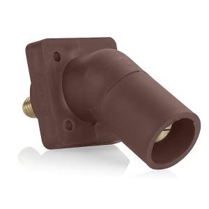 Leviton 16R29-UH 16 Series Male Receptacle, 45-Degree, #2-4/0AWG, 0.75" Threaded Stud, Brown