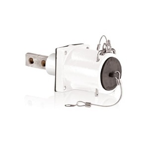 Leviton 49MR2-CW 49 Series Rhino-Hide Single Pole Male Receptacle, Double Hole Bus Bar, Industrial Grade, 313MCM-777MCM Cable, 1000V, 1135A Max, White